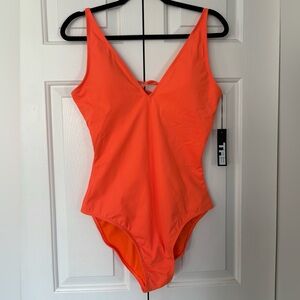 TA3 Plungey Bright Orange One-Piece Sculpting Swimsuit XL